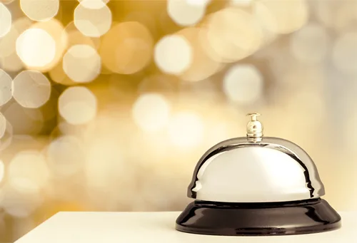 Service bell on a reception desk